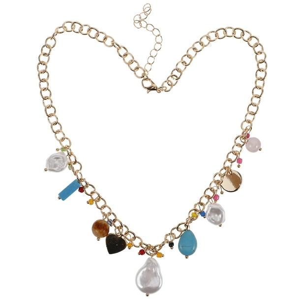 Gargantilla de perlas irregulares para mujer, collar de conchas de playa de verano, colgante bohemio, collar de perlas de imitación para mujer, colores surtidos