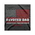 thumbnail image 3 of HOLD FAST Mens Short Sleeve Casual T-Shirt, Devoted Dad Flag, Dark Heather, SM, 3 of 6