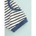 thumbnail image 7 of aturustex Newborn Infant Boy Summer Outfits Striped Print Sleeveless Hoodie Sweatshirt Tops Elastic Drawstring Shorts 2Pcs Sets, 7 of 7