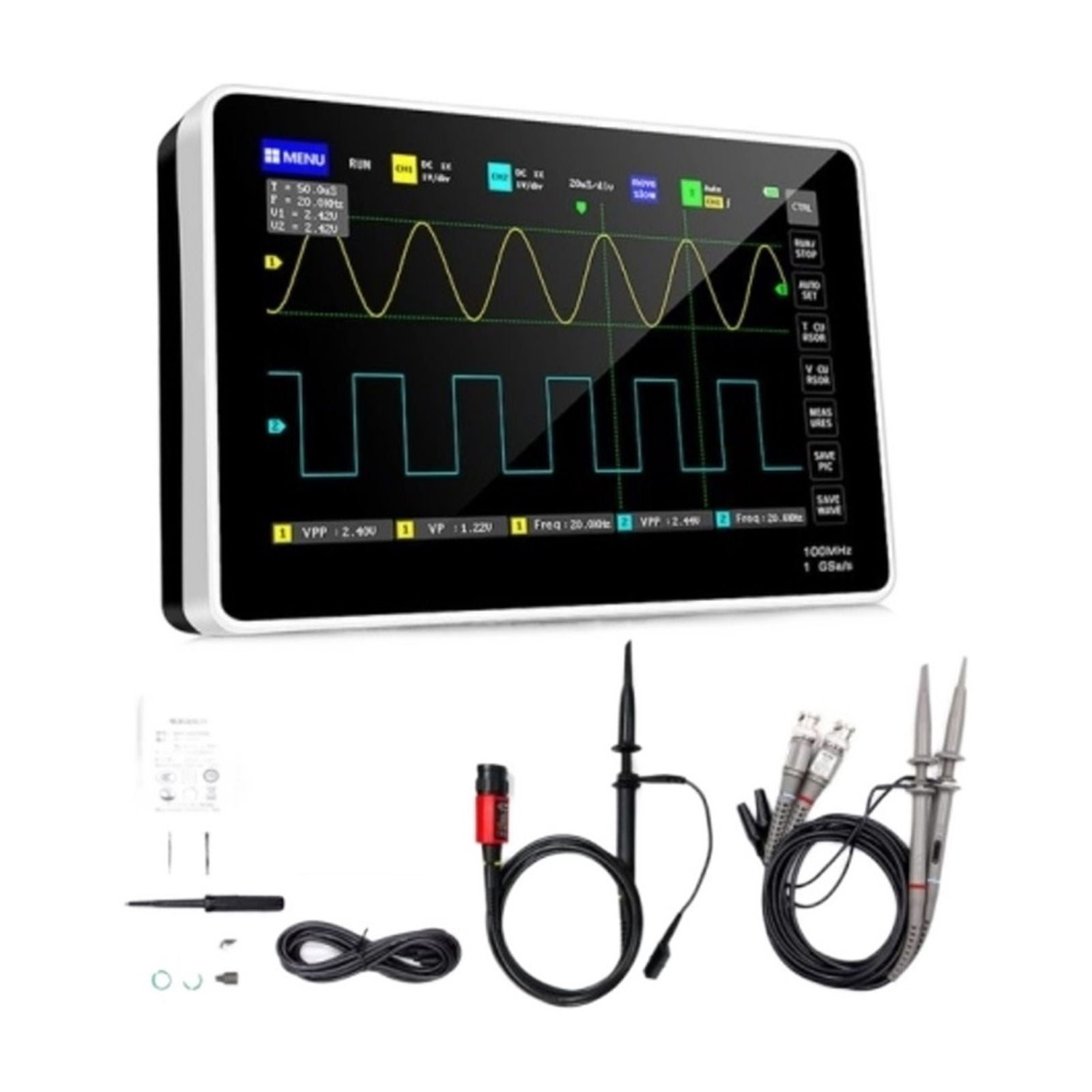 Digital Tablet Oscilloscope Dual Channel 100M Bandwidth 1GS Sampling Rate Mini Tablet Digital Oscilloscope ,Professional Designed