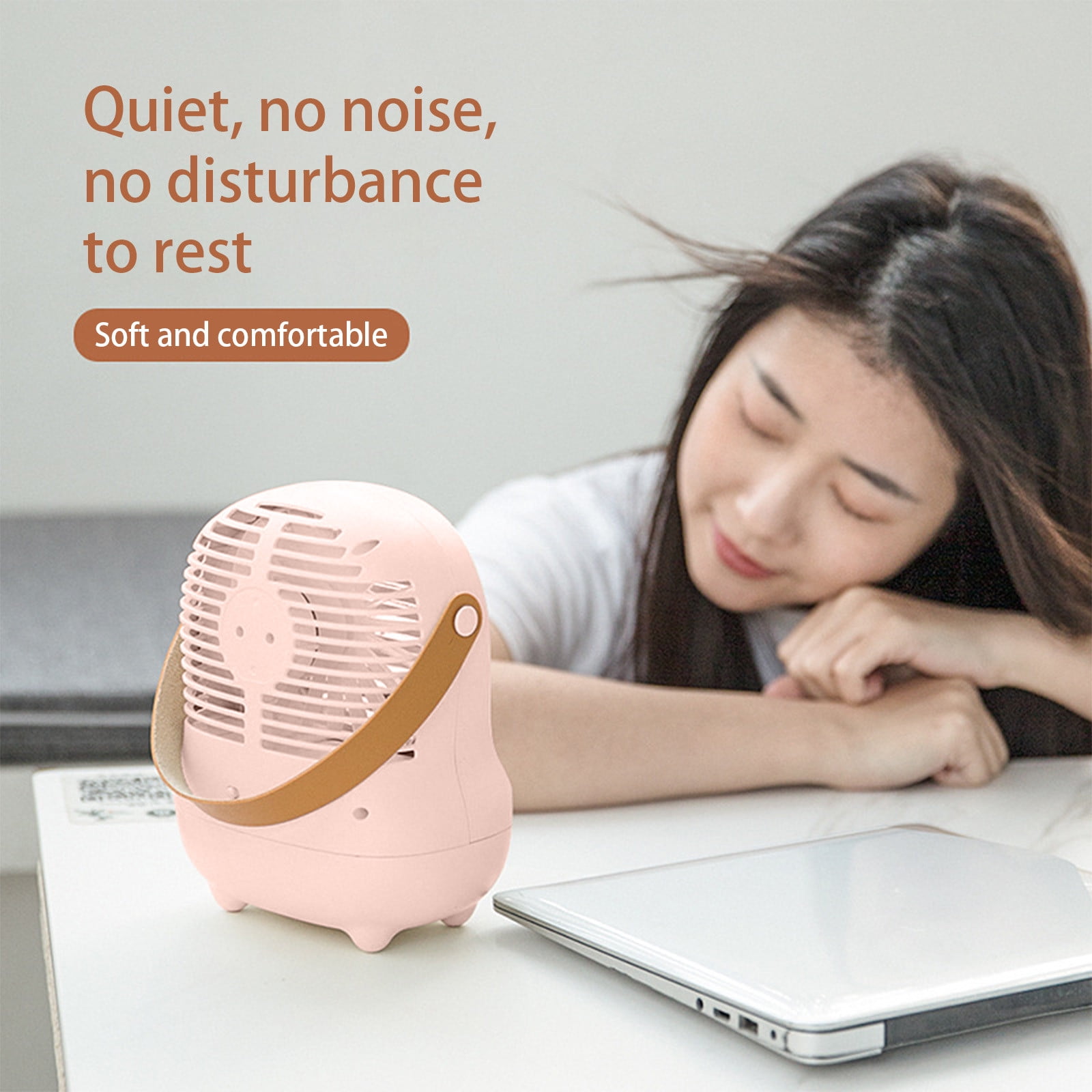 Portable USB Rechargeable Evaporative Cooler Fan with 3 Speeds Humidifier & Purifier for Home Office Travel Large Water Tank 10H Cooling White Pink Green