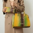 thumbnail image 4 of MKF Collection Miriam Women's Tote Handbag Croc-Embossed Vegan Leather Large Double Handles with Wallet by Mia K - Pink, 4 of 8