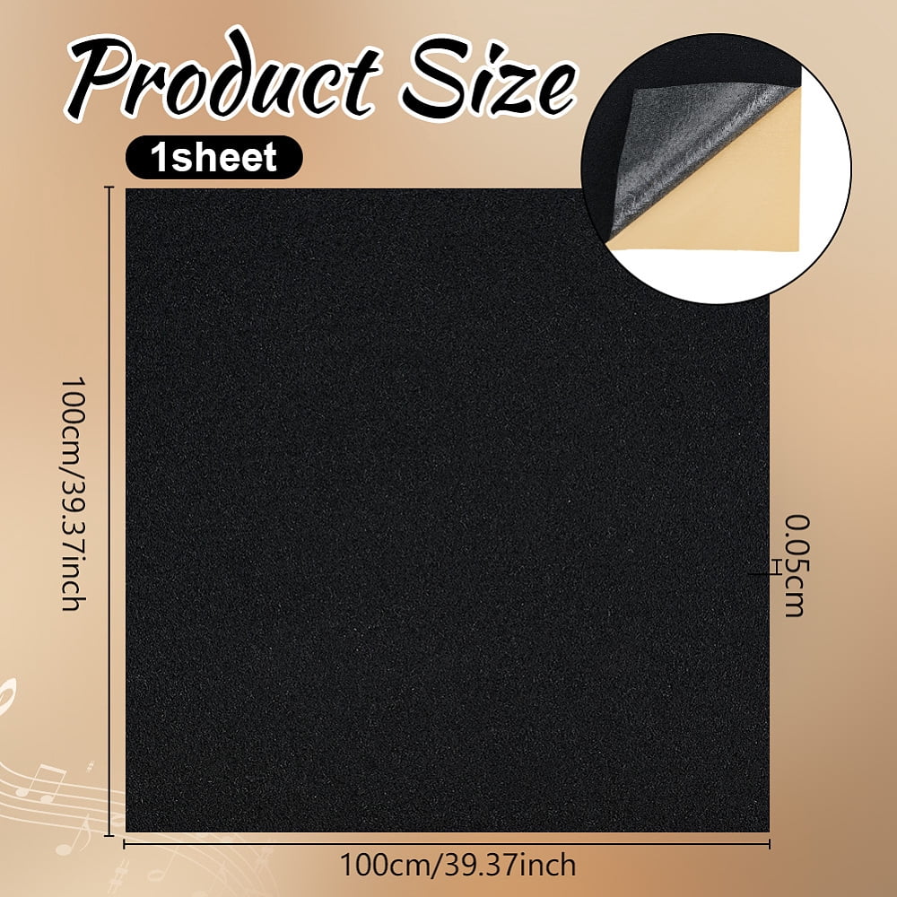 Felt Fabric with Adhesive Tape DIY Craft Supplies Black 1000x1000x1.5mm