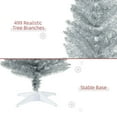 thumbnail image 4 of Spaco 7FT Decorated Christmas Tree, Pencil Christmas Tree with 499 Realistic Branch Tips and Plastic Stand, Christmas Tree for Indoor Holiday Decoration, Silver, 4 of 7