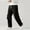 Black(New), variant on Men's Fashion Solid Color Elastic Waist Drawstring Pants with Snap Button Cuff Slits and Multiple Pockets