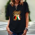 thumbnail image 3 of Pompotops T-Shirts d'Été Imprimés Col Rond Manches Courtes pour Femmes, 3 of 7