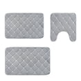 thumbnail image 1 of Ounissouiy Alfombrilla de baño antideslizante supersuave de poliéster - Alfombrilla absorbente antideslizante duradera y fácil de limpiar Juegos de accesorios de baño caja 3D gris, 1 of 6