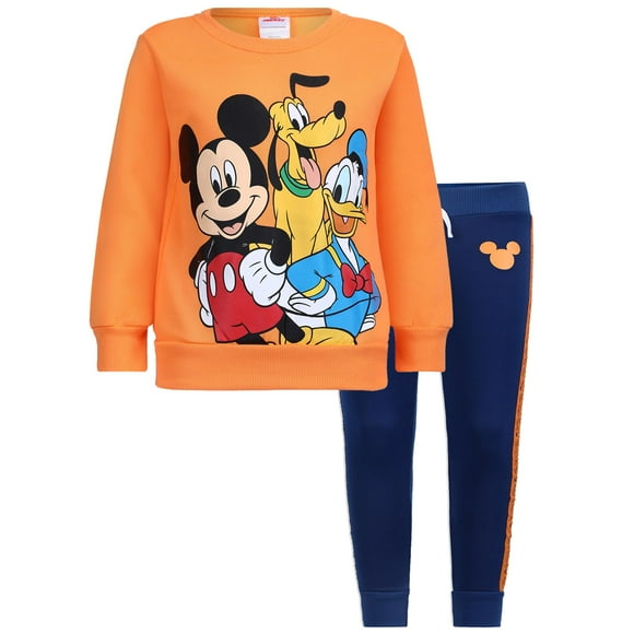 Conjunto de ropa de Mickey Mouse de Disney, sudadera y pantalones para niños