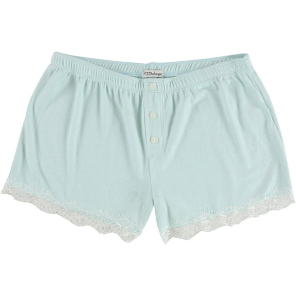 P.J. Salvage Womens Lace Design Pajama Shorts, Green, Medium