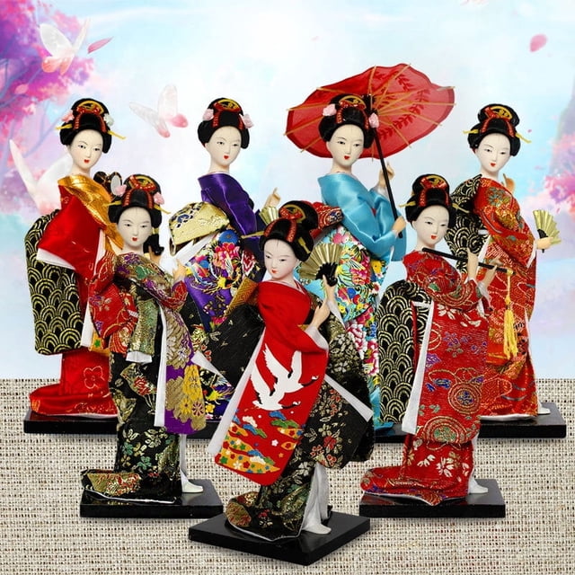 Muñeca kimono Geisha Cocina Restaurante Decoración Adorno Muñeca kimono de 9 pulgadas