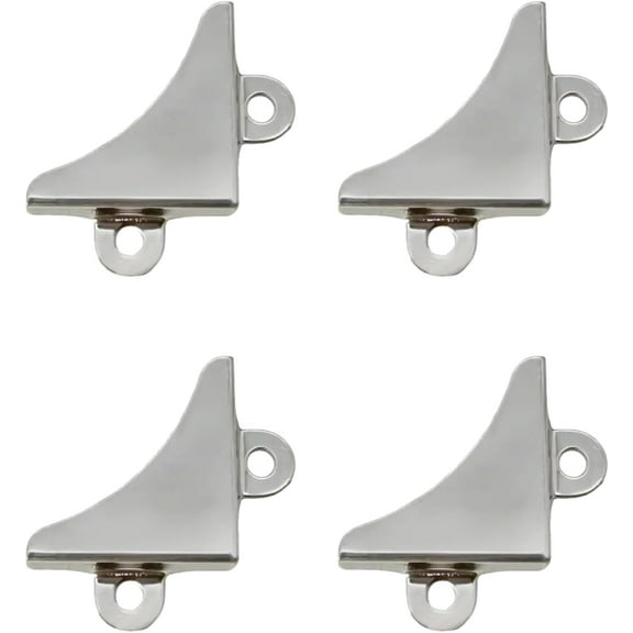 L-Shaped Mirror Mounting Brackets, 8x5 cm, Set of 4, Nickel-Plated Steel, Up to 15 kg Load