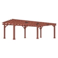thumbnail image 3 of LUXOAK 12x24 ft Premium Cedar Wood Pergola with Trellis Roof & Weather-Resistant Support, Garden Gazebo for Patio, Backyard & Events, Reddish-Brown, 3 of 8
