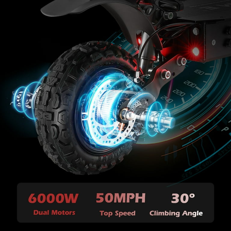 YUME Y11+ Adult Electric Scooter, Dual 6000W Motors, 50 mph