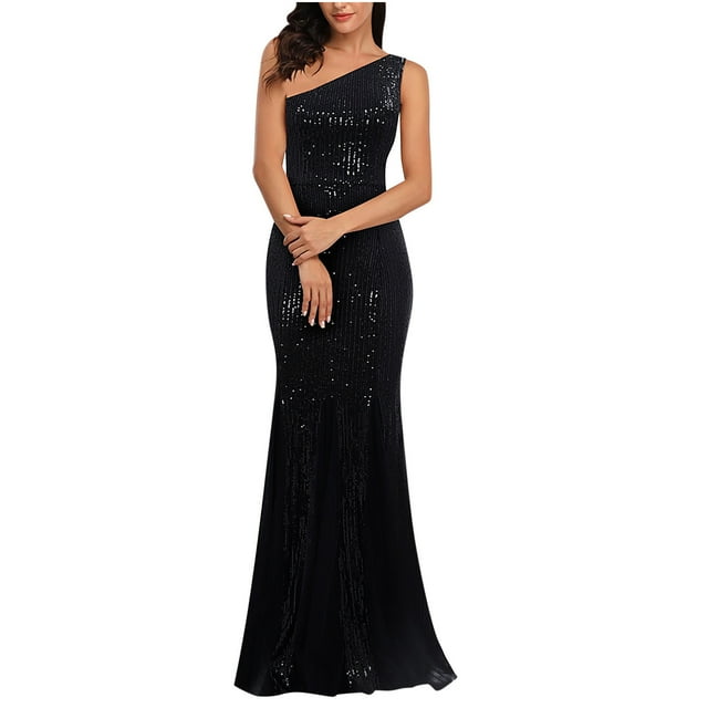LSLJS Robe de Soirée Longue à Paillettes pour Femmes, Robe de Soirée Formelle
