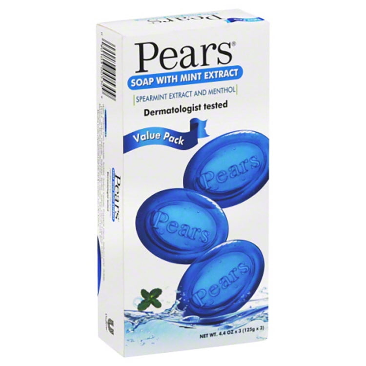 Pears Soap with Mint Extract Value Pack, 3Pack