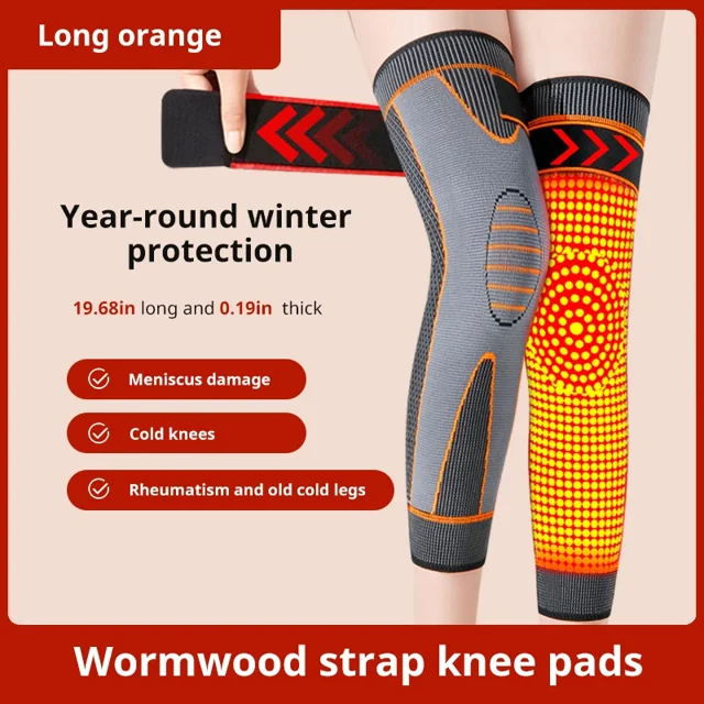 Self-Heating Knee Pads 1 Pair Compression Knee Brace Support Long Compression Warm Sleeve for Arthritis Joint Pain Injury