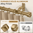 thumbnail image 3 of HEI! DEAR 1" Brass Gold Curtain Rod, Heavy Duty Adjustable 36-144" Drapery Rod with Aluminum Finial, 3 of 9