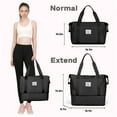 thumbnail image 4 of Gynky Travel Duffel Bag for Women Men Waterproof Carry On Expandable Duffle Tote Shoulder Weekender Overnight Bags w/ 3 Front Pocket/Wet Dry Pocket/Trolley Sleeve, Sport Dance Gym Bag Luggage, Black, 4 of 11