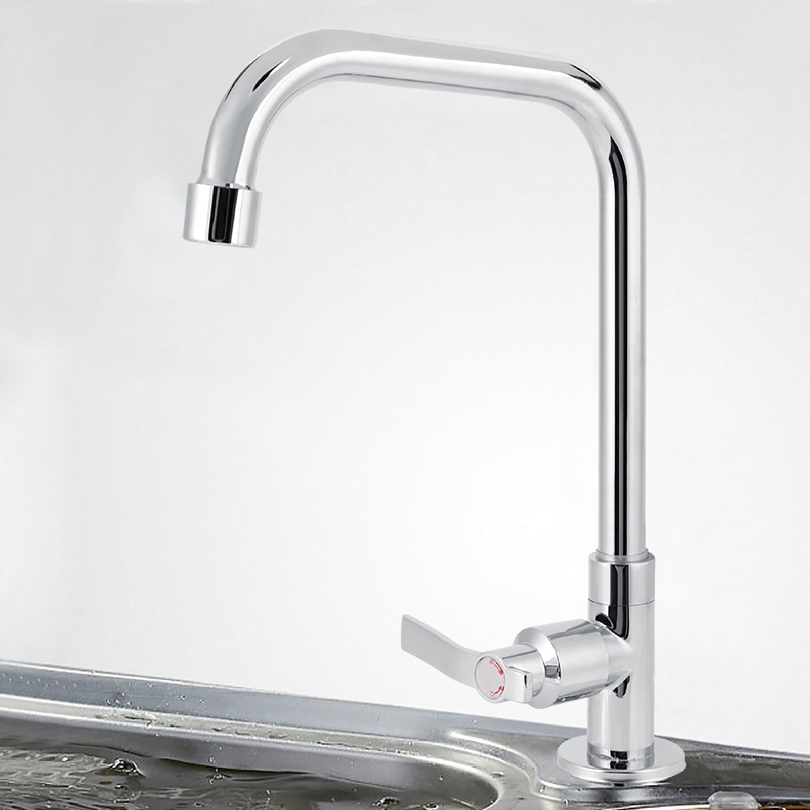 Rupoun Modern G1/2in Single Handle Kitchen Sink Water Faucet Single Cold Water Tap Home Accessory - 11.4 inches / 29 cm