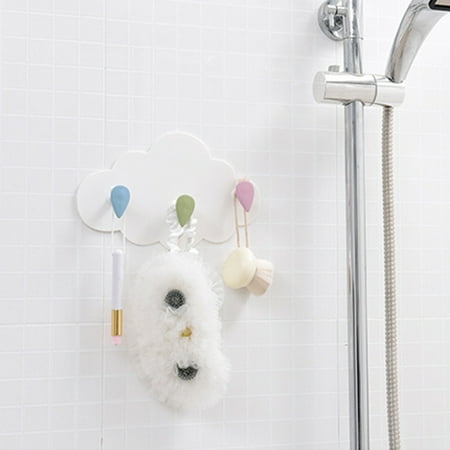

SunSunrise Hooks Nail-free Three-hook Cloud Shape Storage Hangers for Bathroom
