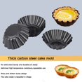 thumbnail image 3 of Mini moldes para tartas de acero al carbono antiadherente, 12 Uds., tarta de huevo, molde para hornear cupcakes reutilizable JAMW Sencillez, 3 of 5