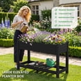 thumbnail image 6 of SERWALL HDPE Raised Garden Bed with Legs, 43"x16"x30" Elevated Planter Box, Outdoor Planter for Vegetables Flowers, Black, 6 of 12