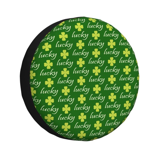 Fotbe Happy St. Patrick's Day Funda de Llanta de Repuesto con Estampado, Engrosada, Ajuste Universal para Jeep, Remolque, RV, SUV, Camión-14 inch