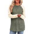 thumbnail image 2 of OALUXE Long Sleeve Shirts for Women Casual Tunic Tops Loose Fit Lightweight Sweaters Color Block, 2 of 7