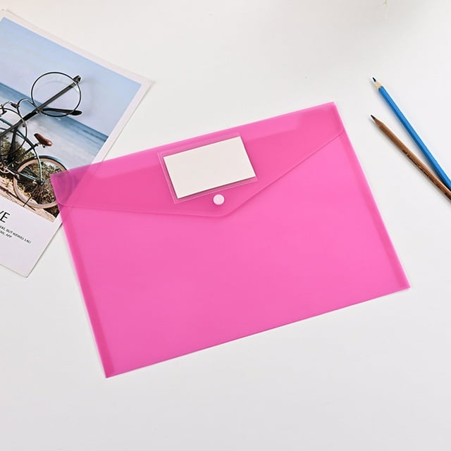 A4 Transparent File Bag Durable PP Stationery Organizer Versatile Button Closure Ideal for Students Efficient Paper Storage and Folder Solution