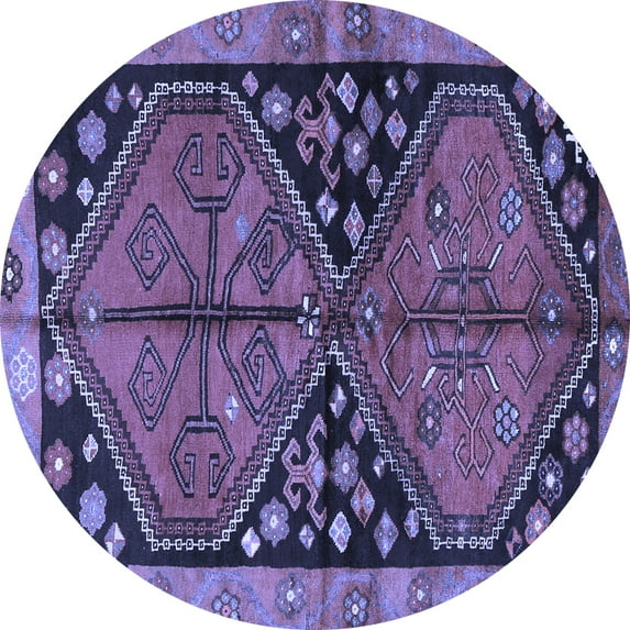 Ahgly Company Indoor Round Persian Blue Traditional Area Rugs, 7' Round