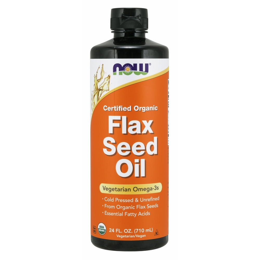 NOW Supplements, Certified Organic Flax Seed Oil Liquid, ColdPressed