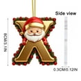 thumbnail image 3 of DAMAI 26 Letter Gold Christmas Ornaments With Cartoon Santa Claus- 2D Initial Ornaments for Christmas Tree, Personalized Name Decorations with Alphabet Letters for Holiday Decor, 3 of 3