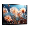 thumbnail image 2 of Designart "Morning Dance Blue Dandelion II" Floral Floater Framed Wall Art Print, 2 of 7