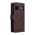 thumbnail image 6 of SaniMore Case for Google Pixel 7 6.3" 2022, PU Leather Zipper Wallet Cover [RFID Blocking] Card Slot Magnetic Clsap Flip Folio Wrist/Crossbody Strap Kickstand Full Protective Cover, Brown, 6 of 17