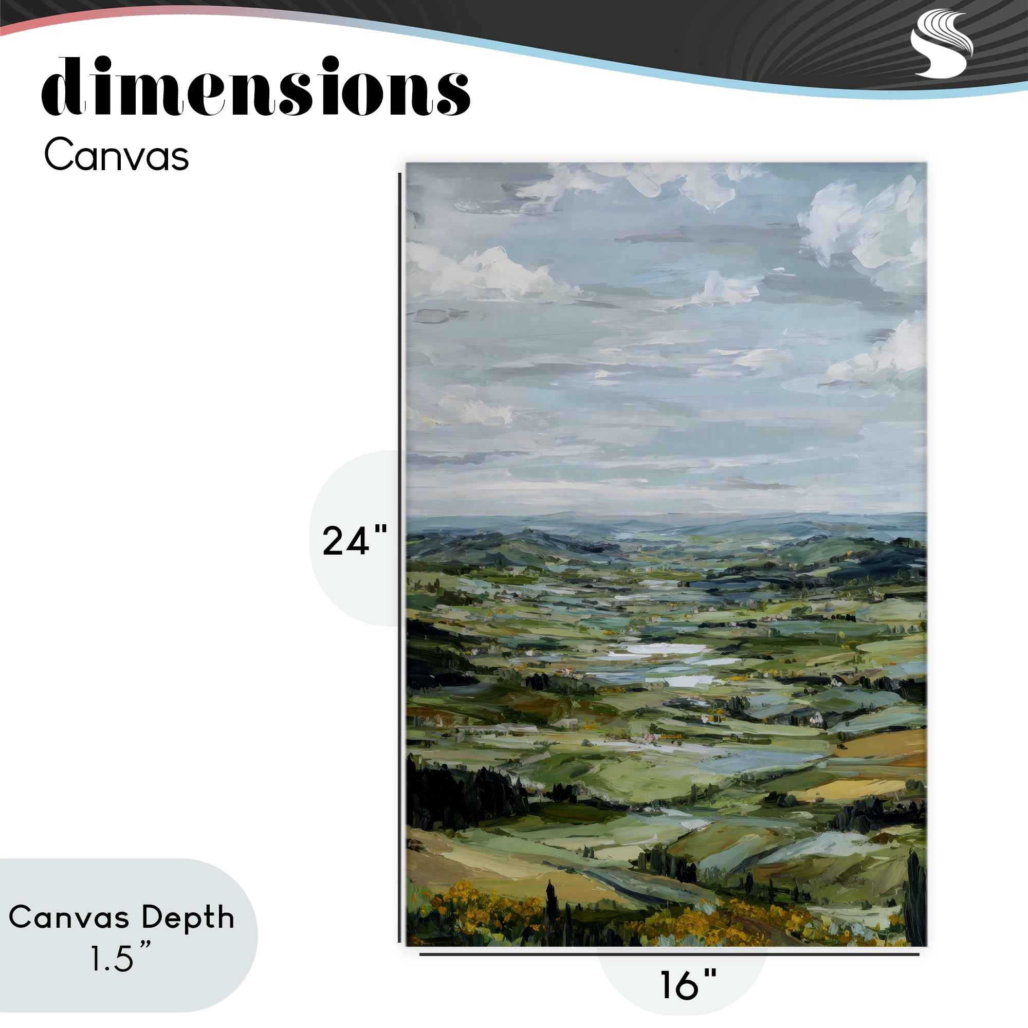 Stupell Industries Valley Living with Verdant Hills Canvas Wall Art, design by Petal Prints Design