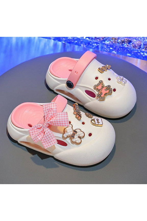 Toddler Kids Garden Clogs Cartoon Boys Girls Slip on Water Shoes Children Beach Pool Slide Sandals Shower Slipper
