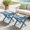 Navy, variant on SERWALL Small Folding Side Table set 2, HDPE All Weather Adirondack End Table, No Assembly Required, Navy