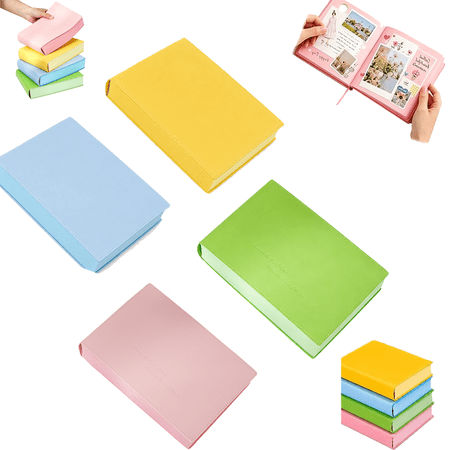 Thickened Color Brick Notebook A5 720 Hardcover Journal with PU Leather Cover Solid Color Pages Thick Paper Ribbon Bookmark with Elastic Pen Holder Band for School Office Study Travel Gift