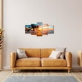 thumbnail image 2 of Abstract beach canvas wall art Landscape Art - 5 Pieces Canvas Wall Art, Beach Canvas Wall Art, Sunset On Ocean,ocean beach picture,nature landscape (C-5pcs,40"x20"), 2 of 6