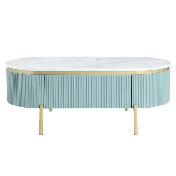 Bowery Hill Contemporary Wood 1-Drawer Coffee Table in Green