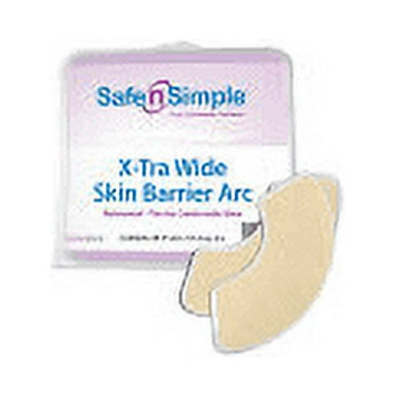 Safe n' Simple Extra Wide Skin Barrier Arc, Ostomy Skin Barrier, 30 Count