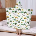 thumbnail image 5 of Cartoon Tractors Hats White Pattern Hooded Bath Towel，50"x30" for Ages 3 To 12 Kids, Quick Dry Lightweight Soft Microfiber Hood Beach Towel Cover Up for Kids, 5 of 7