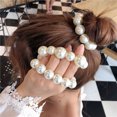 thumbnail image 1 of Faux Perles pour Cheveux, Attache Lisse en Résine Extensible, Corde pour Cheveux Blancs, Accessoires pour Cheveux, 1 of 7