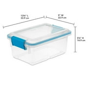 Sterilite Storage Box - Clear Plastic with Blue Latches - 12 Pack, 7.5 qt