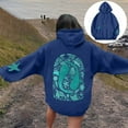 thumbnail image 6 of Bibifish Womens Hoodies Summer Casual Graphic Print Long Sleeve Drawstring Sweatshirts Lightweight Breathable Beach Pullover Tops, 6 of 6