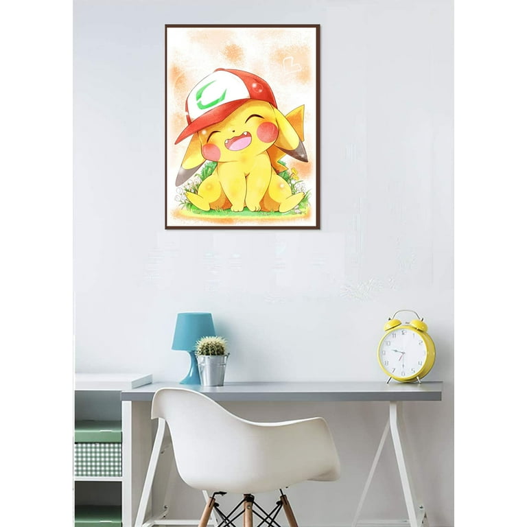Pikachu Diamond Painting by Number Kits for Adult's,5D DIY Jack and Sally  Diamond Art,Round Full Drill Cross Stitch Embroidery Arts Craft Home Decor  (12x16inch) 