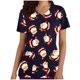thumbnail image 2 of Fiudx Tops para Mujer Blusa de Manga Corta con Cuello En V para Mujer, Uniforme de Trabajo, Impresión de Bolsillo, 2 of 5