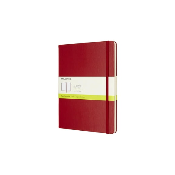 Moleskine Classic Notebook, Extra Large, Plain, Scarlet Red, Hard Cover (7.5 X 10) (Other)