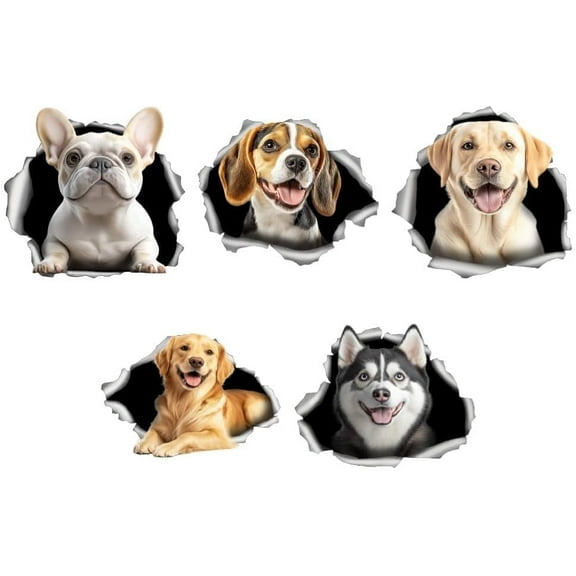 1set Plastic Reflective Vinyl Car Stickers Waterproof Decals for Vehicle Decoration Dog 148x155mm