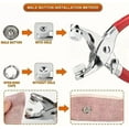 thumbnail image 2 of Sewing Kit with 100PCS Metal Buttons – Manual Pliers Tool Included, 100/200 PCS 9.5mm Snap Button Kit with Fastener Tool for DIY Crafts Sewing Fabric Clothes Bag Jean(100pcs), 2 of 7